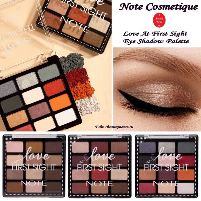 Новые палетки теней для век Note Cosmetique Love At First Sight Eye Shadow Palette 2022