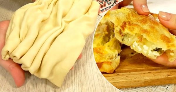 Пирог-гармошка с картофелем и брынзой