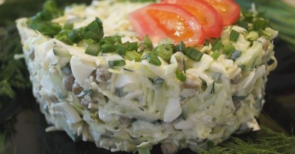 Весенний салат без майонеза