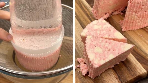 Домашний розовый сыр: как получить необычный цвет